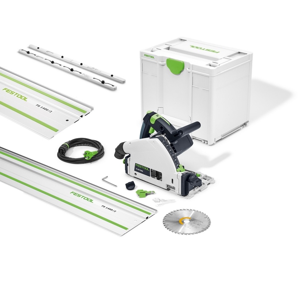 Festool Tauchsäge Handkreissäge TS 55 FEBQ Plus FS + 2. Führungsschiene FSV/2 Festool Tauchsäge Handkreissäge TS 55 FEBQ Plus FS + 2. Führungsschiene FSV/2