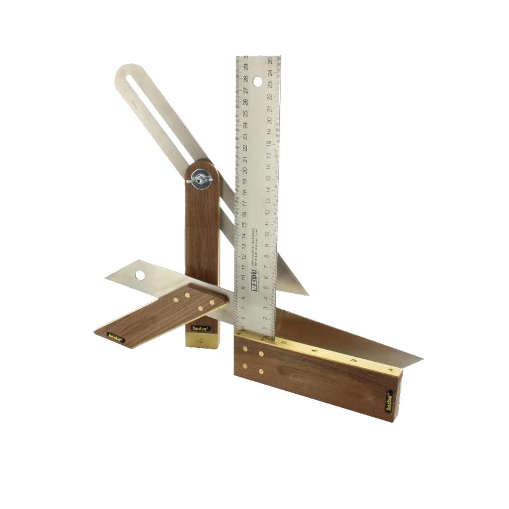 Hedue Tischler-Set A031 3-teilig Messwerkzeug Tischler-Winkel Gehrmaß Schmiege Hedue Tischler-Set A031 3-teilig Messwerkzeug Tischler-Winkel Gehrmaß Schmiege