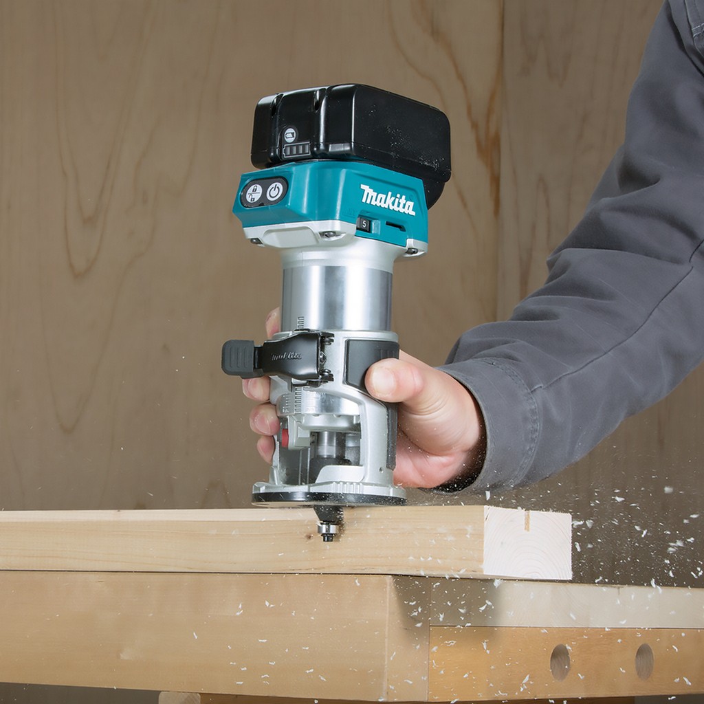 Makita Akku Multifunktionsfräse Fräsen Nuten 18V MAKPAC Gr. 4 DRT50ZJX2 Makita Akku Multifunktionsfräse Fräsen Nuten 18V MAKPAC Gr. 4 DRT50ZJX2