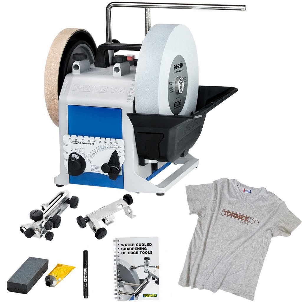 Tormek T8 Naßschleifmaschine Schärfsystem Schleifmaschine 421385 + T-Shirt Gr. L Tormek T8 Naßschleifmaschine Schärfsystem Schleifmaschine 421385 + T-Shirt Gr. L
