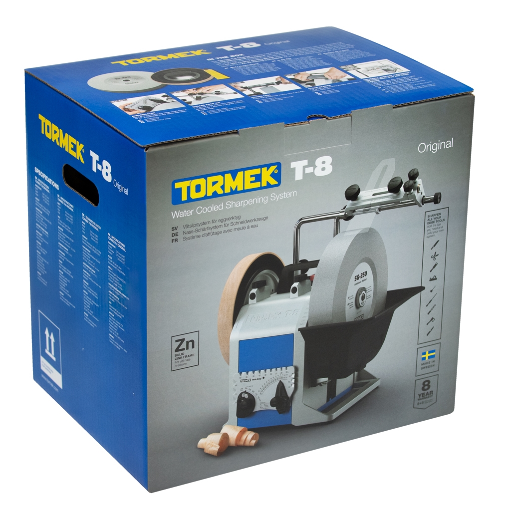 Tormek T8 Naßschleifmaschine Schärfsystem Schleifmaschine 421385 + T-Shirt Gr. L Tormek T8 Naßschleifmaschine Schärfsystem Schleifmaschine 421385 + T-Shirt Gr. L