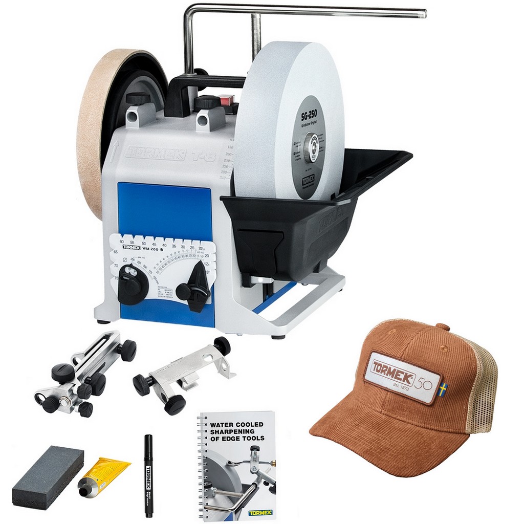 Tormek T8 Naßschleifmaschine Schärfsystem Schleifmaschine + Trucker Cap 9930 Tormek T8 Naßschleifmaschine Schärfsystem Schleifmaschine + Trucker Cap 9930