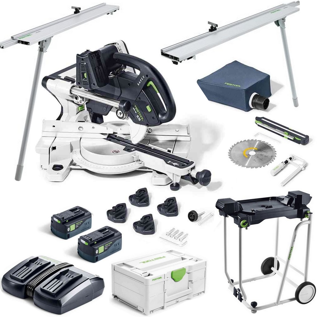 Festool Akku Kapp Zugsäge KAPEX KSC 60EB+Energie Set +Untergestell +Kappanschlag Festool Akku Kapp Zugsäge KAPEX KSC 60EB+Energie Set +Untergestell +Kappanschlag