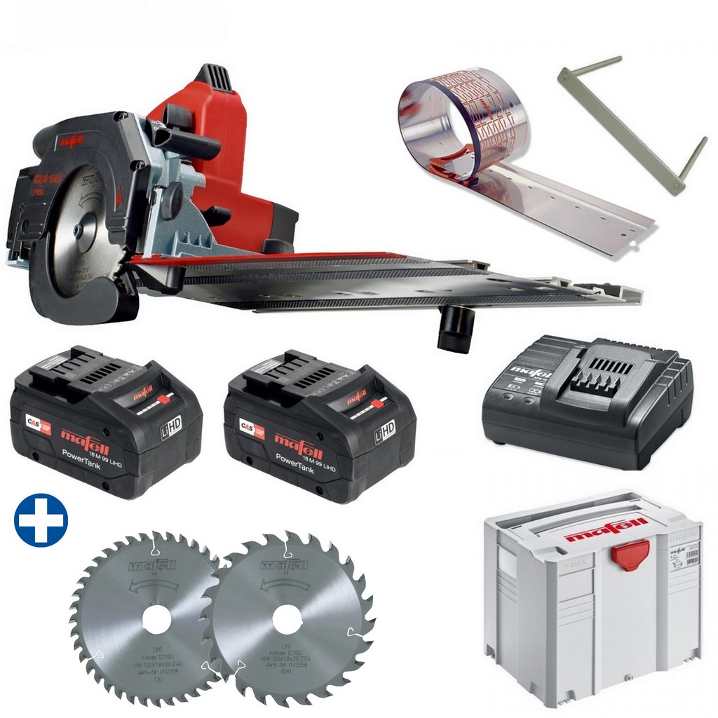 Mafell Akku Kappschienen Säge KSS 40 18M bl + Sägeblätter Z24/Z40 Mafell Akku Kappschienen Säge KSS 40 18M bl + Sägeblätter Z24/Z40