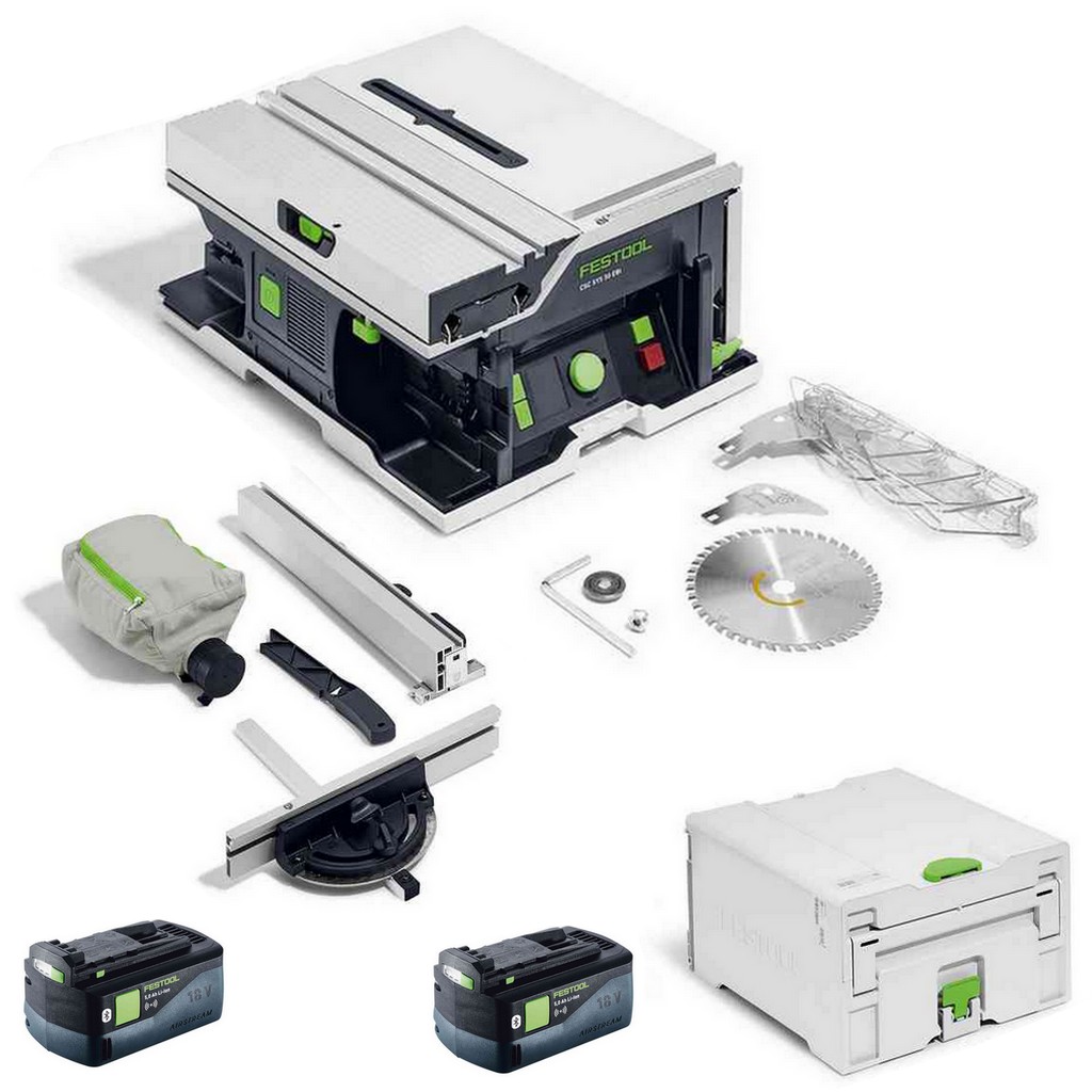 Festool Akku Tischkreissäge CSC SYS 50 EBI-Basic + 2x Akku BP 18 Li 5,0 ASI EU Festool Akku Tischkreissäge CSC SYS 50 EBI-Basic + 2x Akku BP 18 Li 5,0 ASI EU