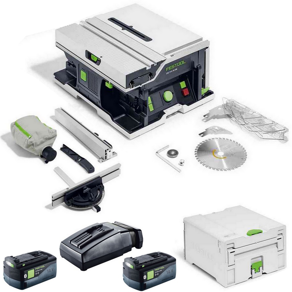 Festool Akku Tischkreissäge CSC SYS 50 EBI-Basic + 2xAkku BP + Ladegerät TCL6 Festool Akku Tischkreissäge CSC SYS 50 EBI-Basic + 2xAkku BP + Ladegerät TCL6