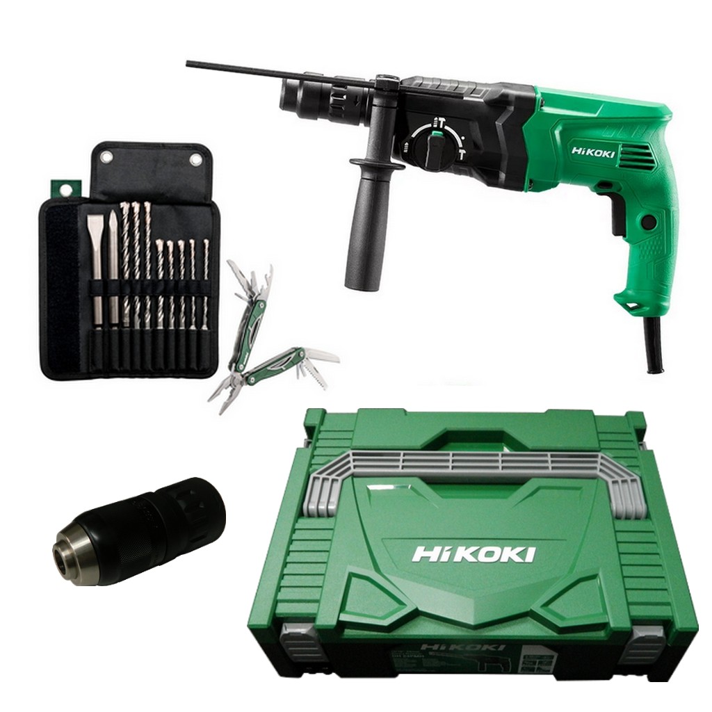HiKOKI Bohrhammer Meißelhammer DH24PMHW1Z + Metabo Bohrer Meißel Set 10-teilig HiKOKI Bohrhammer Meißelhammer DH24PMHW1Z + Metabo Bohrer Meißel Set 10-teilig