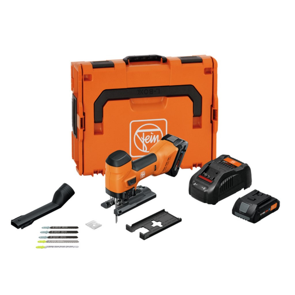 Fein Akku Stichsäge F-IRON Jig 26 AS Set 2x Akku 18V 4Ah Holz Metall 71360562000 Fein Akku Stichsäge F-IRON Jig 26 AS Set 2x Akku 18V 4Ah Holz Metall 71360562000