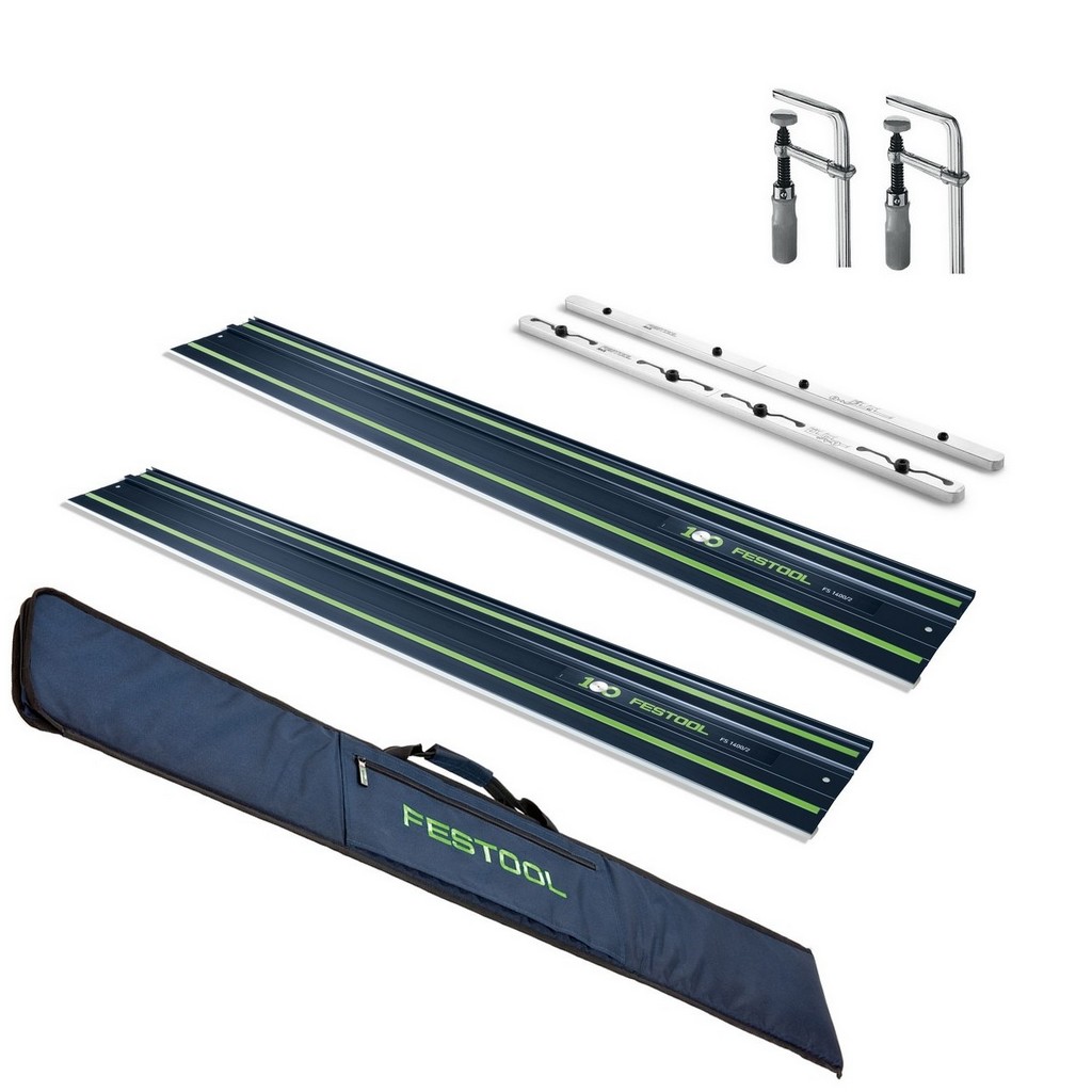Festool 2x Führungsschiene FS1400/2 BL 100Y + Tasche FS-BAG + FSV/2 + FSZ 120 2X Festool 2x Führungsschiene FS1400/2 BL 100Y + Tasche FS-BAG + FSV/2 + FSZ 120 2X