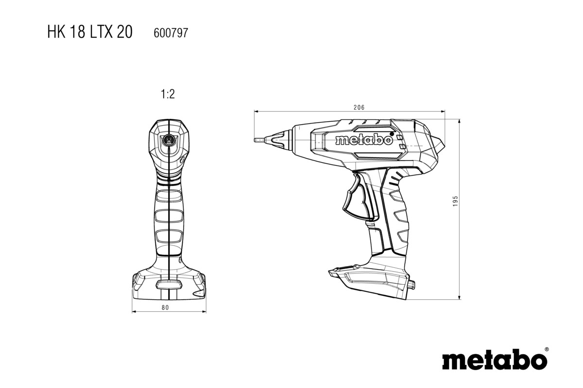 METABO Akku-Heißklebepistole HK 18 LTX 20 600797840 metaBOX 145 METABO Akku-Heißklebepistole HK 18 LTX 20 600797840 metaBOX 145