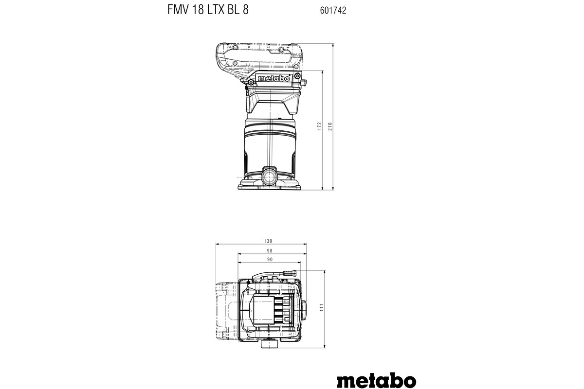 METABO Akku-Kantenfräse FMV 18 LTX BL 8 601742800 metaBOX 145 METABO Akku-Kantenfräse FMV 18 LTX BL 8 601742800 metaBOX 145