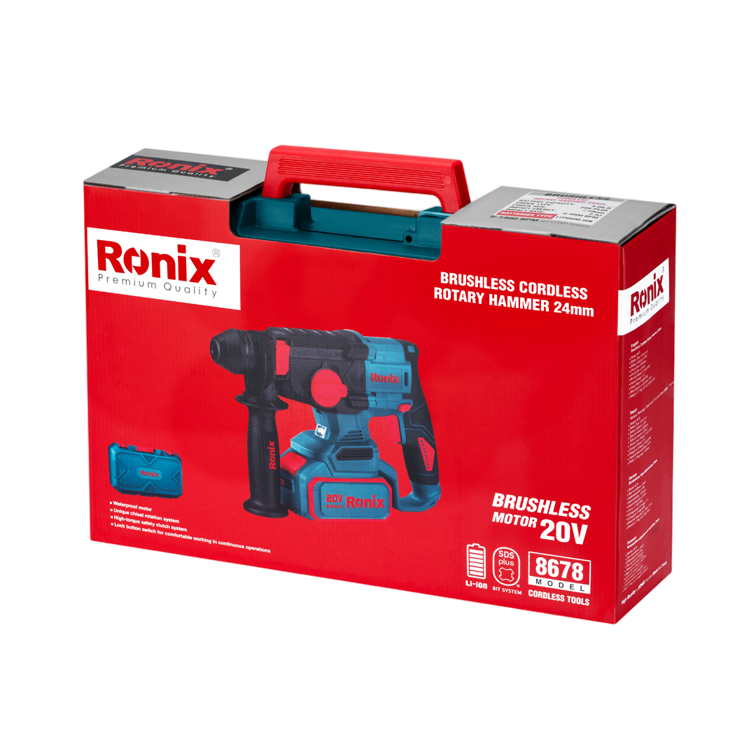 Ronix Akku Bohrhammer 2,5 J SDS - Plus Ladegerät 2x Akku für Makita 18 V 8678 Ronix Akku Bohrhammer 2,5 J SDS - Plus Ladegerät 2x Akku für Makita 18 V 8678