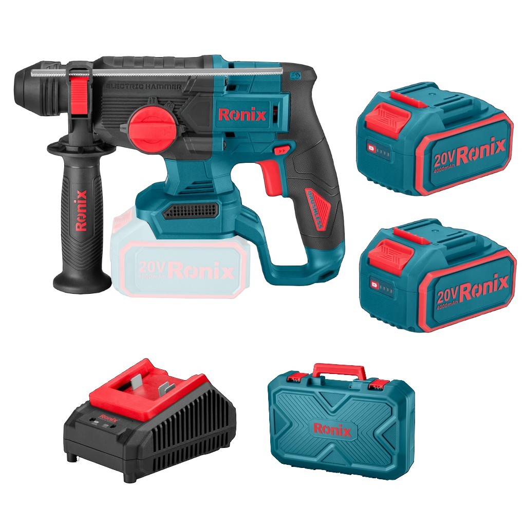 Ronix Akku Bohrhammer 2,5 J SDS - Plus Ladegerät 2x Akku für Makita 18 V 8678 Ronix Akku Bohrhammer 2,5 J SDS - Plus Ladegerät 2x Akku für Makita 18 V 8678
