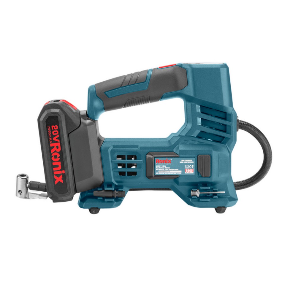 Ronix Mini Kompressor 20V 2 Ah Akku 10,35 bar 150 PSI für Makita 18V 8605 Ronix Mini Kompressor 20V 2 Ah Akku 10,35 bar 150 PSI für Makita 18V 8605
