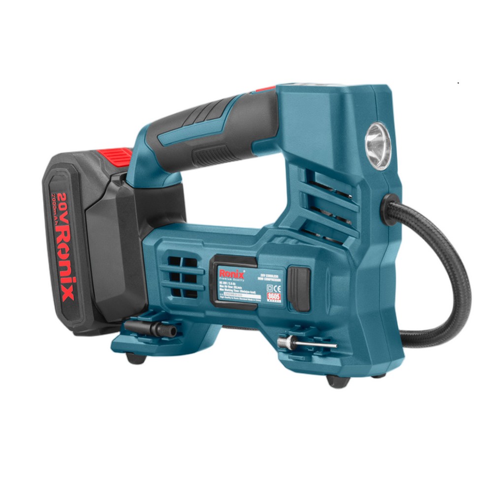 Ronix Mini Kompressor 20V 2 Ah Akku 10,35 bar 150 PSI für Makita 18V 8605 Ronix Mini Kompressor 20V 2 Ah Akku 10,35 bar 150 PSI für Makita 18V 8605