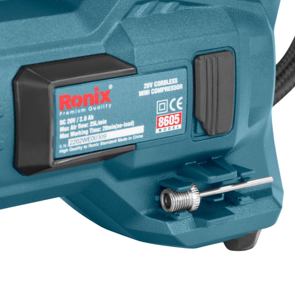 Ronix Mini Kompressor 20V 2 Ah Akku 10,35 bar 150 PSI für Makita 18V 8605 Ronix Mini Kompressor 20V 2 Ah Akku 10,35 bar 150 PSI für Makita 18V 8605