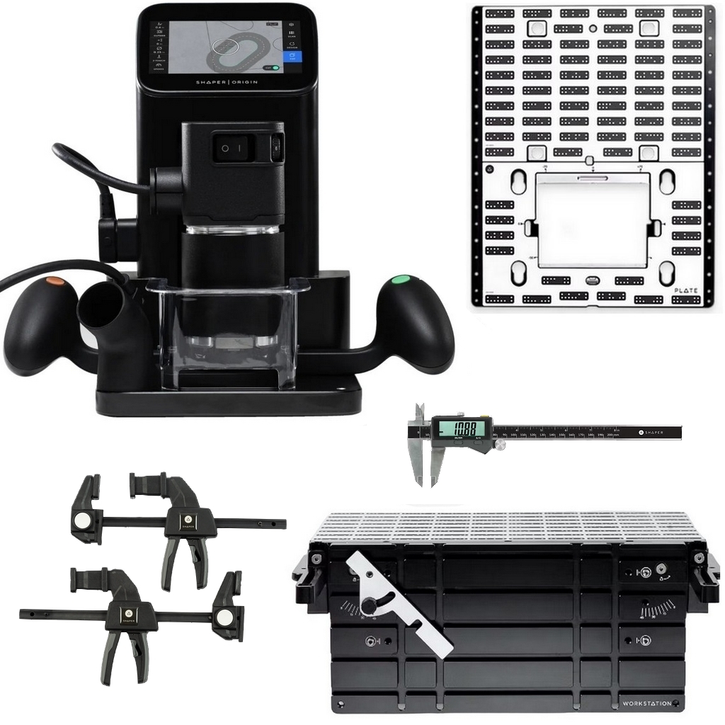 Shaper Origin SO2-EN Plate Workstation Funk Messschieber Einhandzwingen Shaper Origin SO2-EN Plate Workstation Funk Messschieber Einhandzwingen