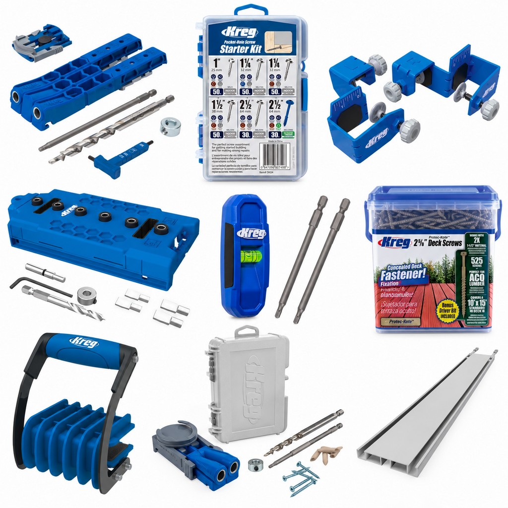 KREG Jig 320 Bohrschablone KPHJ320-INT + Lochschrauben + Montage-Werkzeug KREG Jig 320 Bohrschablone KPHJ320-INT + Lochschrauben + Montage-Werkzeug