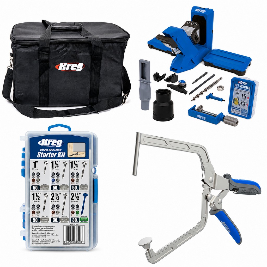 Kreg Jig Taschenloch Bohrschablone 720 KPHJ720PRO-INT+Winkelzwinge+Schr.+Tasche Kreg Jig Taschenloch Bohrschablone 720 KPHJ720PRO-INT+Winkelzwinge+Schr.+Tasche