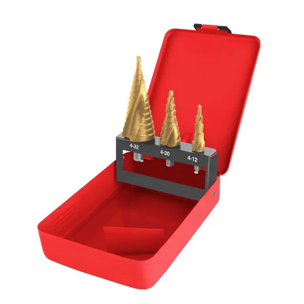 Ronix Spiralstufenbohrer Set 3 teilig 4 bis 32 mm titanbeschichtet RH-5903 Ronix Spiralstufenbohrer Set 3 teilig 4 bis 32 mm titanbeschichtet RH-5903