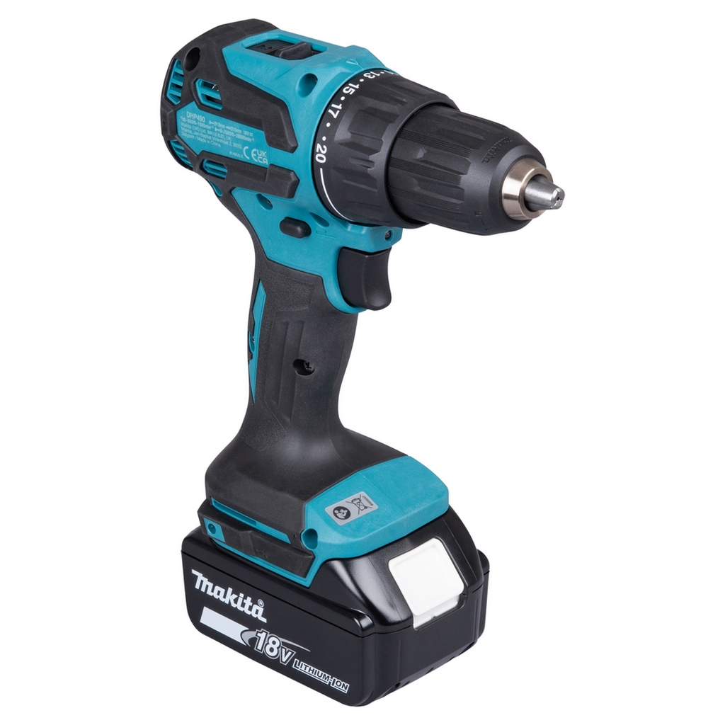 Makita Akku Schlagbohrschrauber zum Schrauben und Bohren 18 V 65 Nm DHP490TJX9 Makita Akku Schlagbohrschrauber zum Schrauben und Bohren 18 V 65 Nm DHP490TJX9