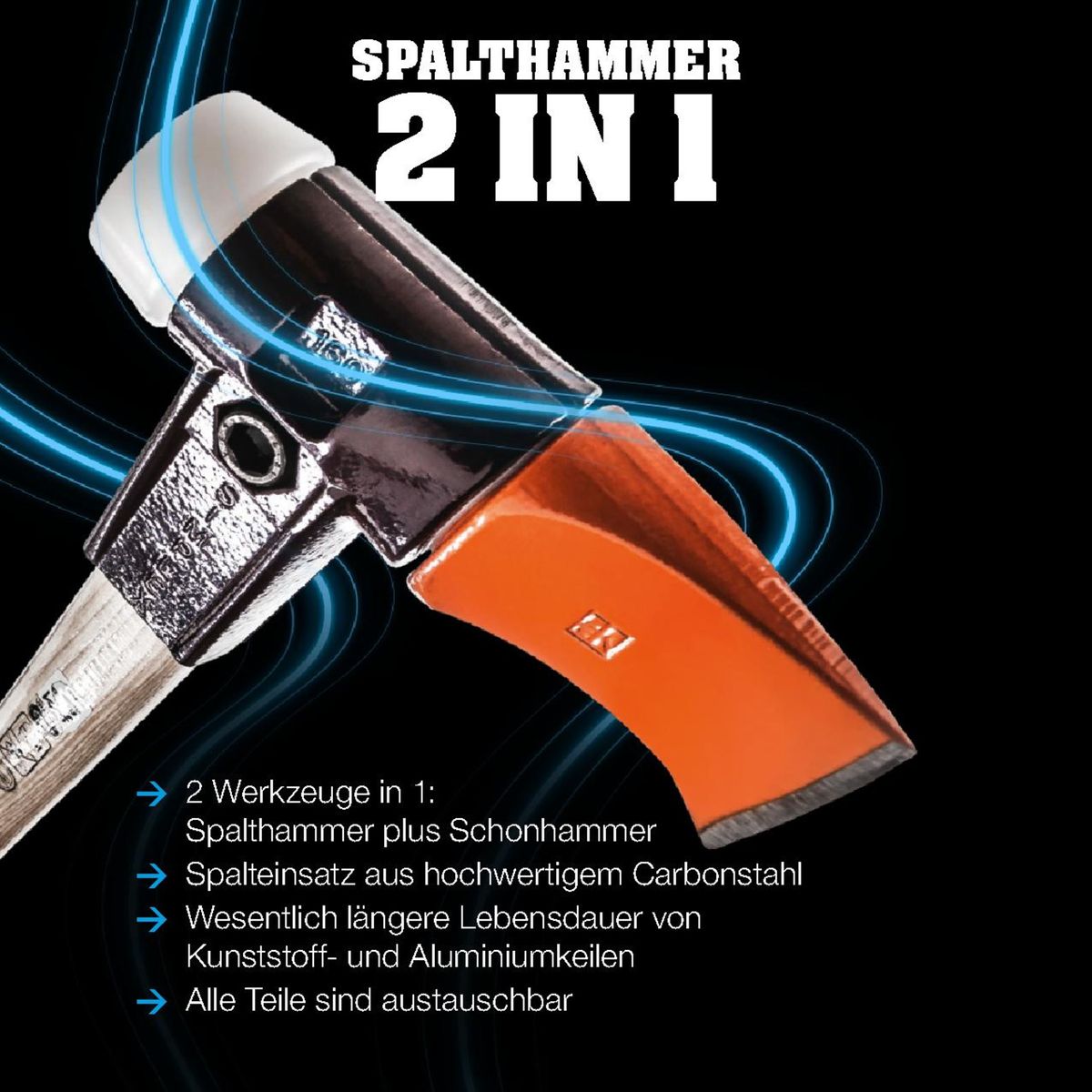 Halder SIMPLEX Spalthammer Hickorystiel Lederschneidschutz 60 mm 4100g 3007.160 Halder SIMPLEX Spalthammer Hickorystiel Lederschneidschutz 60 mm 4100g 3007.160