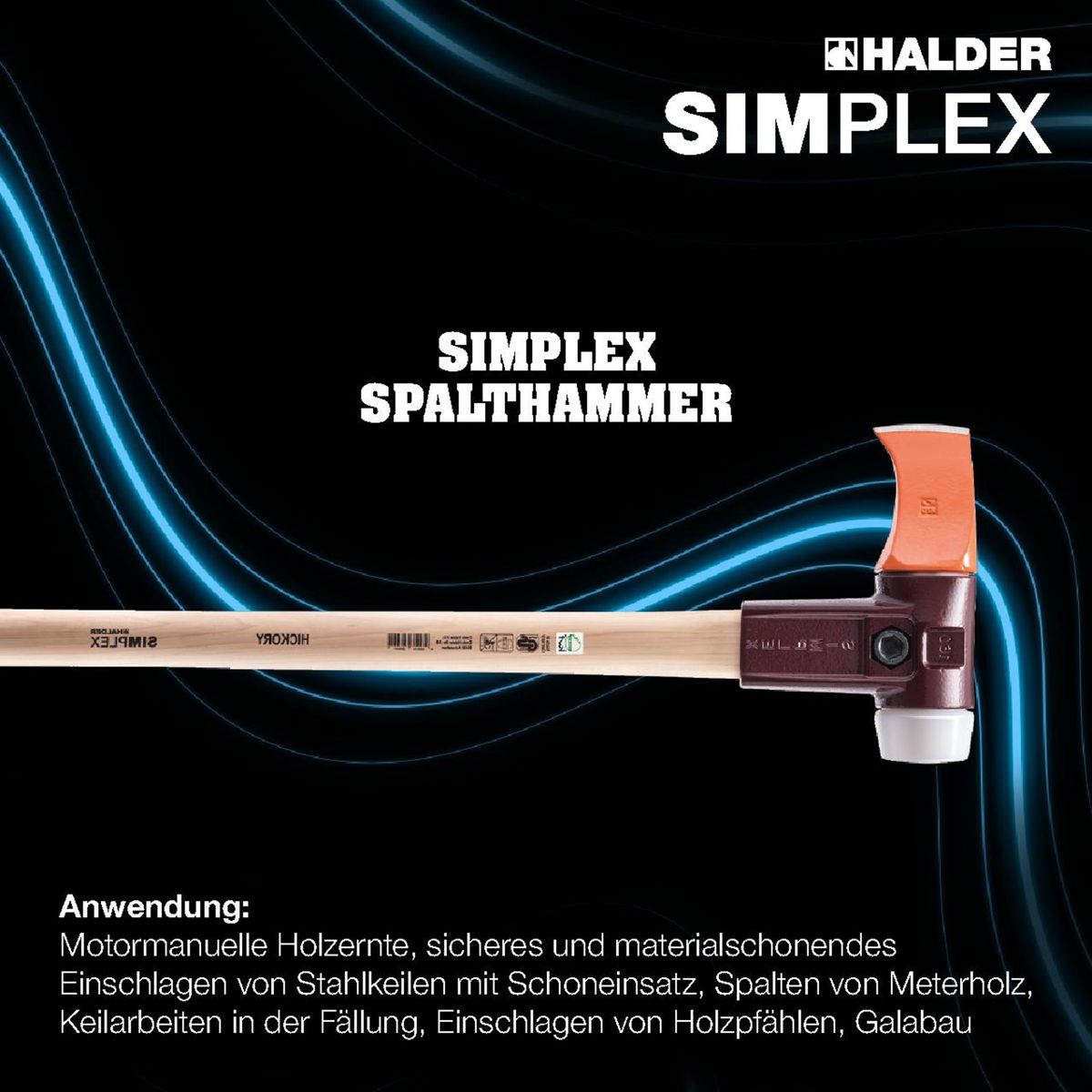 Halder SIMPLEX Spalthammer Hickorystiel Lederschneidschutz 60 mm 4100g 3007.160 Halder SIMPLEX Spalthammer Hickorystiel Lederschneidschutz 60 mm 4100g 3007.160