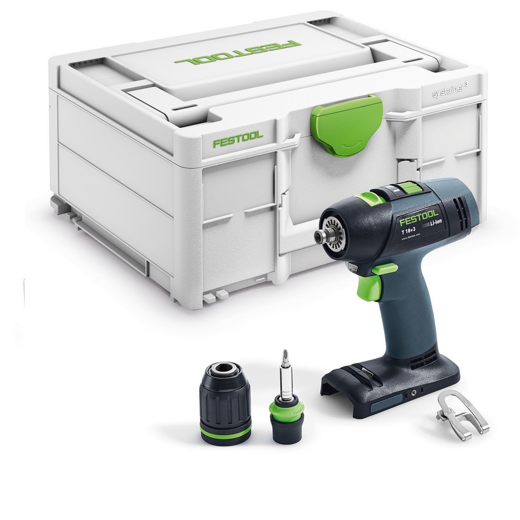 Festool Akku Bohrschrauber T 18+3-Basic im Systainer SYS3 M 187 576448 Festool Akku Bohrschrauber T 18+3-Basic im Systainer SYS3 M 187 576448