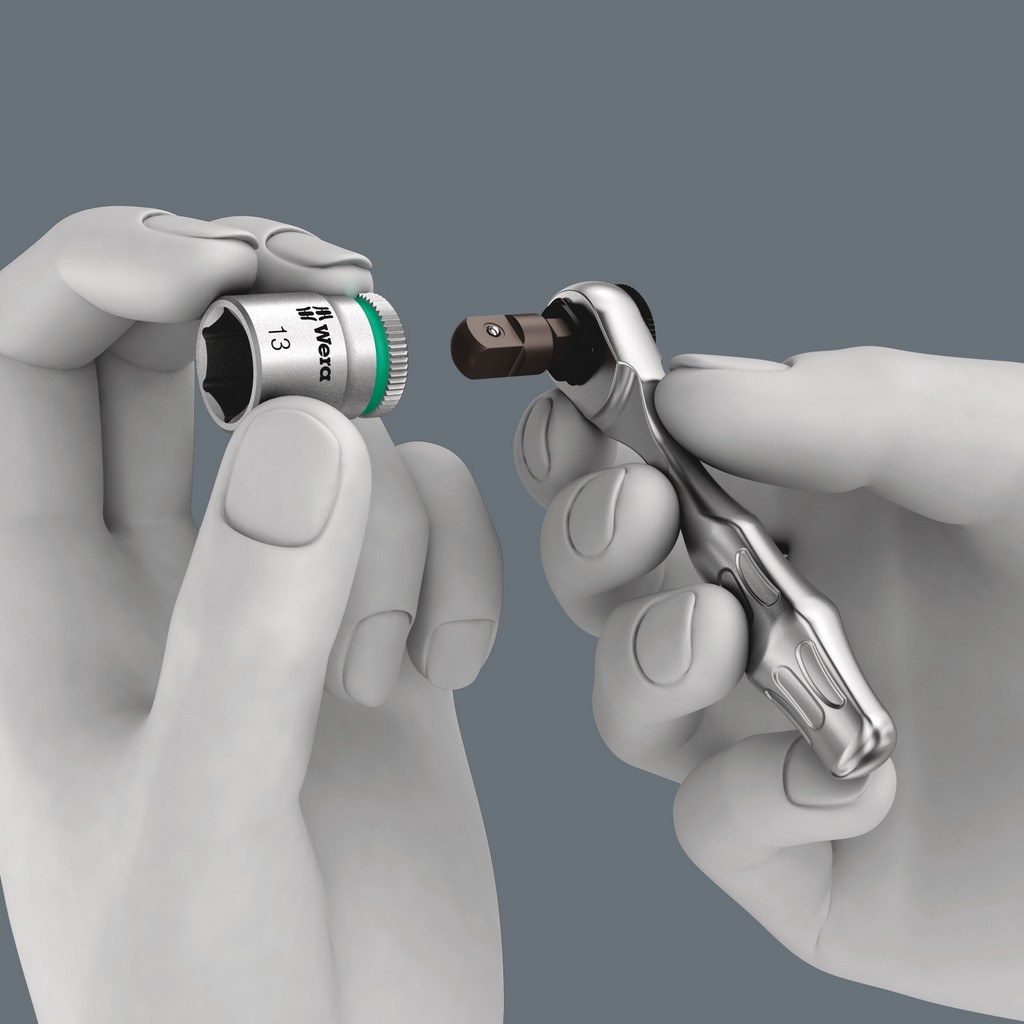 Wera 8001 A Zyklop Mini 1 Bit-Ratsche ¼" SB mit ¼"-Antrieb 2-teilig 05073230001 Wera 8001 A Zyklop Mini 1 Bit-Ratsche ¼" SB mit ¼"-Antrieb 2-teilig 05073230001