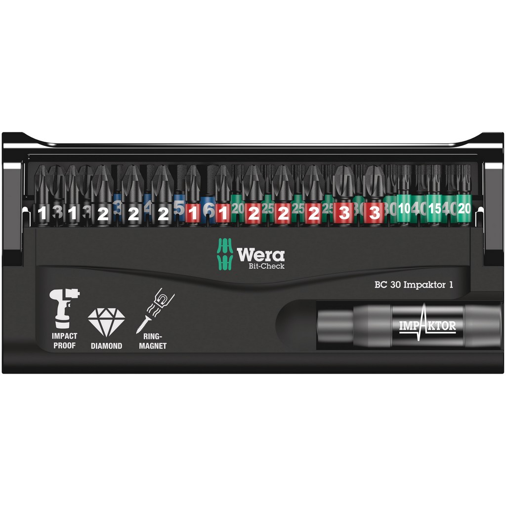 Wera Bit-Check 30 Impaktor 1 mehrkomponentig 30-teilig Bit-Sortiment 05057690001 Wera Bit-Check 30 Impaktor 1 mehrkomponentig 30-teilig Bit-Sortiment 05057690001