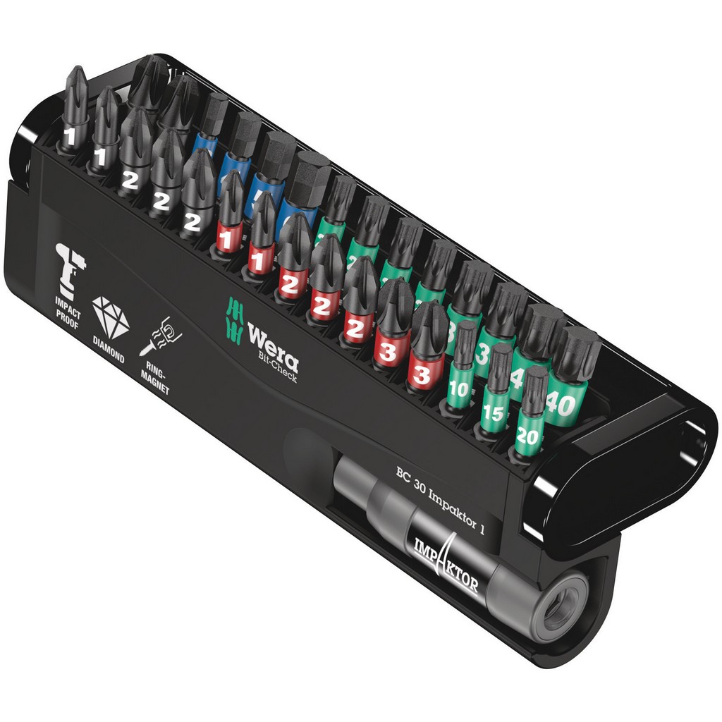 Wera Bit-Check 30 Impaktor 1 mehrkomponentig 30-teilig Bit-Sortiment 05057690001 Wera Bit-Check 30 Impaktor 1 mehrkomponentig 30-teilig Bit-Sortiment 05057690001