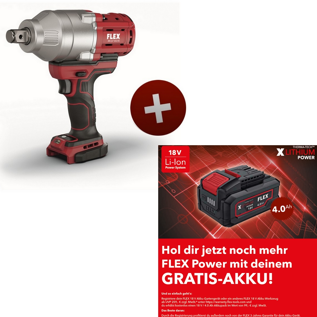Flex Akku Schlagschrauber IW 3/4" 18.0-EC C 1060Nm 18,0 V Solo EMS 492612 Flex Akku Schlagschrauber IW 3/4" 18.0-EC C 1060Nm 18,0 V Solo EMS 492612