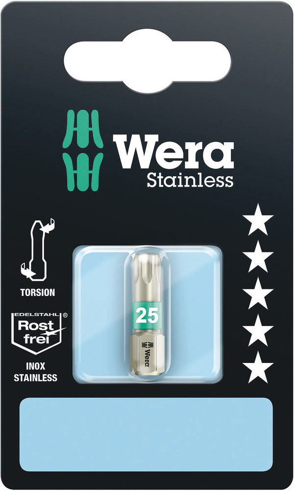 Wera 3867/1 TS SB TORX® Bits, Edelstahl, TX 25 x 25 mm 05073623001 Wera 3867/1 TS SB TORX® Bits, Edelstahl, TX 25 x 25 mm 05073623001