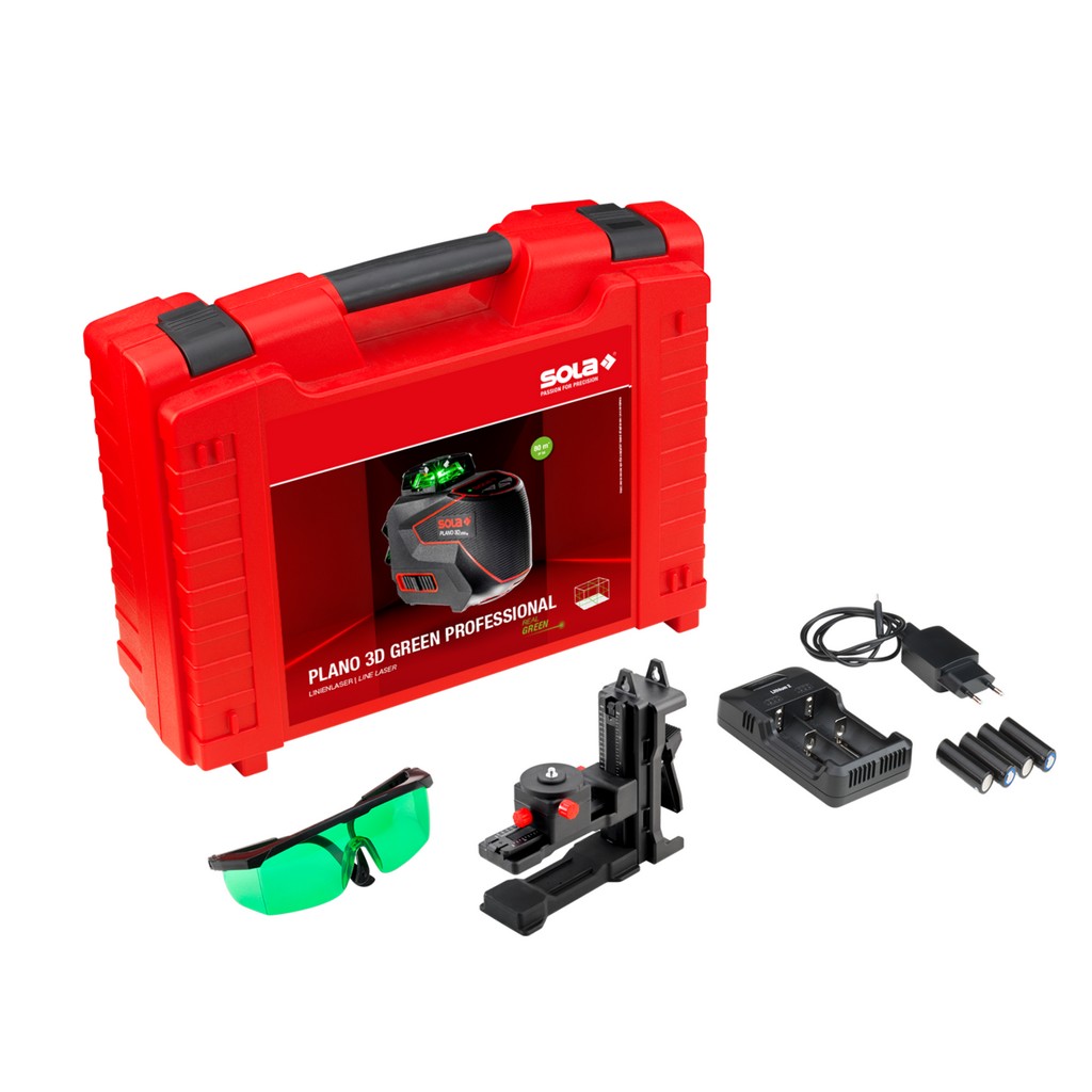 Sola Linienlaser PLANO 3D green Professional 71017201 Koffer Profiset 360° Akku Sola Linienlaser PLANO 3D green Professional 71017201 Koffer Profiset 360° Akku