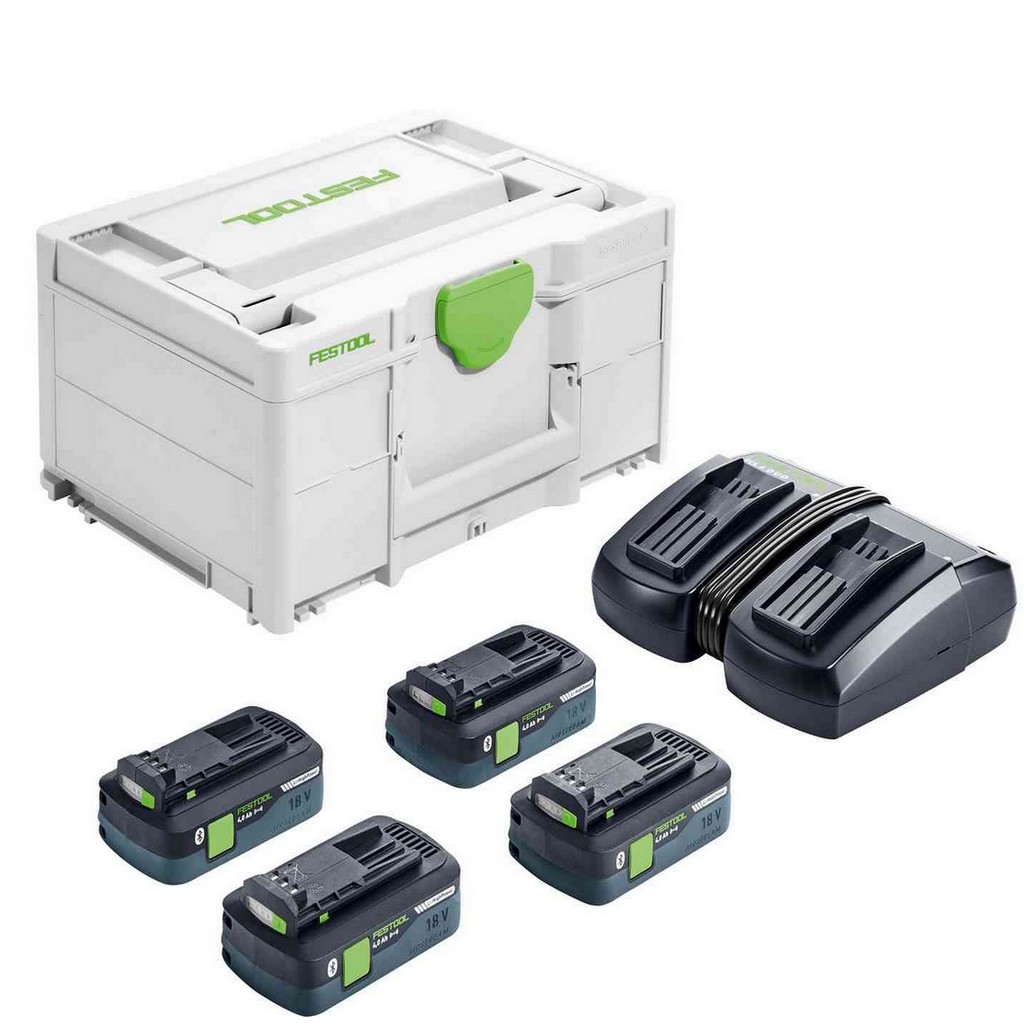 Festool Energie Set SYS 18V 4x4,0/TCL 6 DUO 577104 Li-HighPower DUO Ladegerät Festool Energie Set SYS 18V 4x4,0/TCL 6 DUO 577104 Li-HighPower DUO Ladegerät