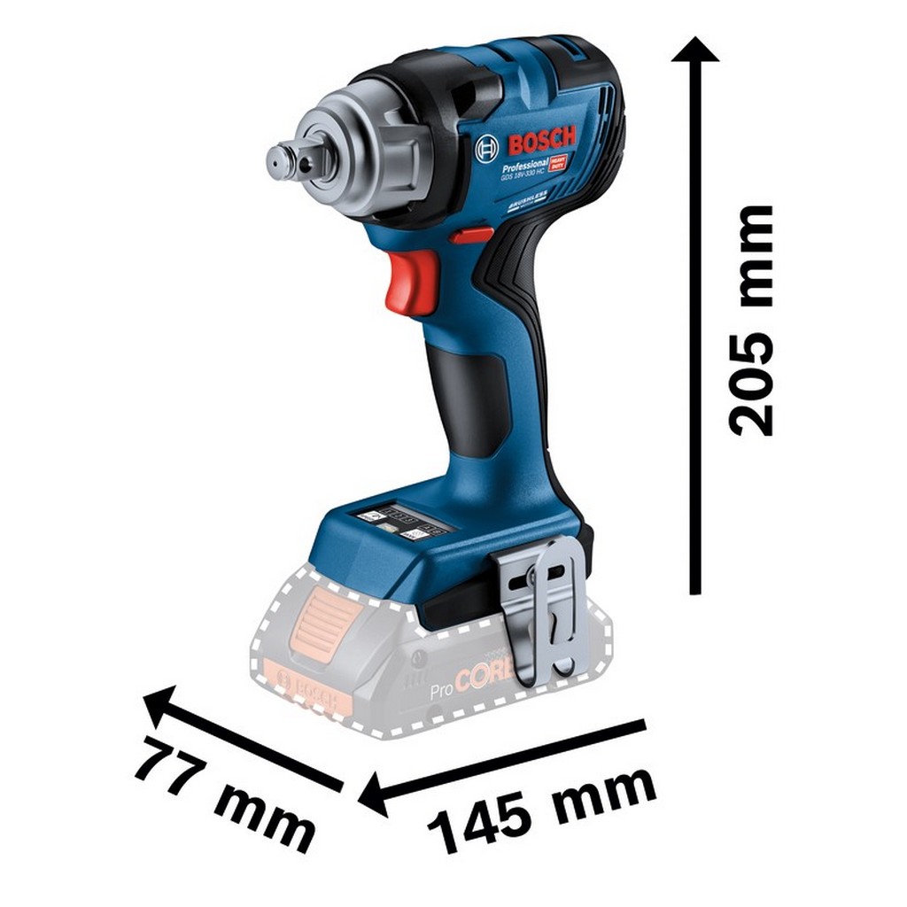 Bosch Akku Schlagschrauber 2x ProCORE 4Ah GDS 18V-330 HC Professional 06019L5002 Bosch Akku Schlagschrauber 2x ProCORE 4Ah GDS 18V-330 HC Professional 06019L5002