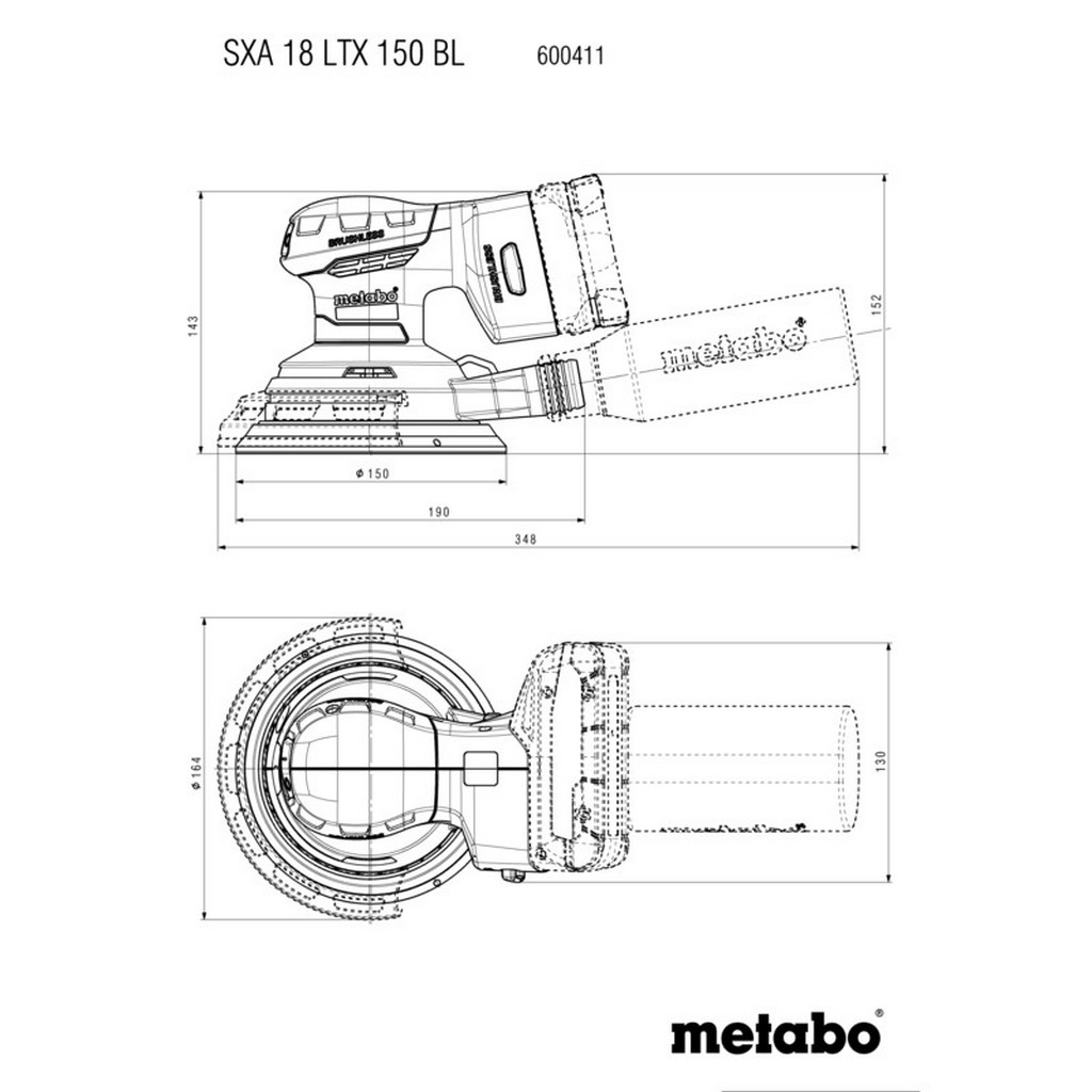 Metabo Akku Exzenterschleifer SXA 18 LTX 150 BL 18V Solo metaBox 215 600411840 Metabo Akku Exzenterschleifer SXA 18 LTX 150 BL 18V Solo metaBox 215 600411840