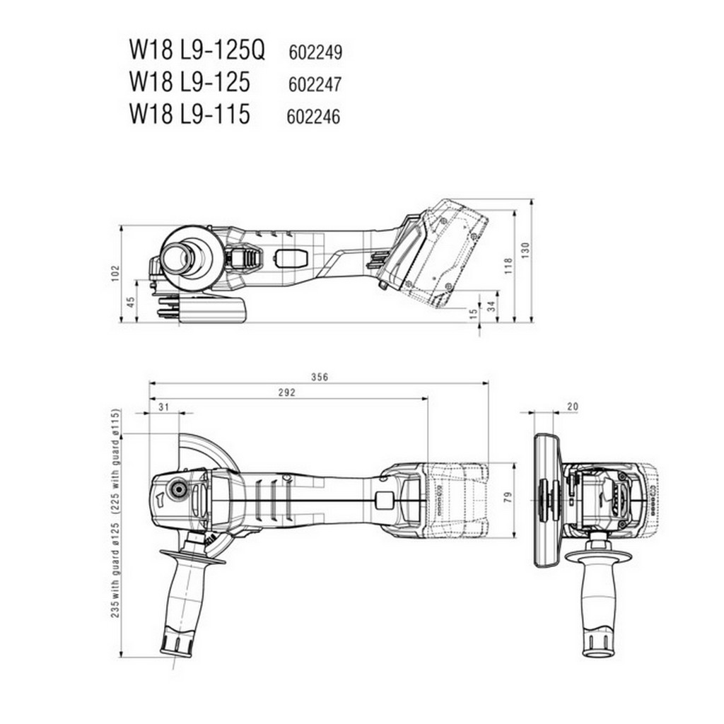 Metabo Akku-Winkelschleifer W 18 L 9-125 QUICK 18 V Schnellspannmutter 602249850 Metabo Akku-Winkelschleifer W 18 L 9-125 QUICK 18 V Schnellspannmutter 602249850