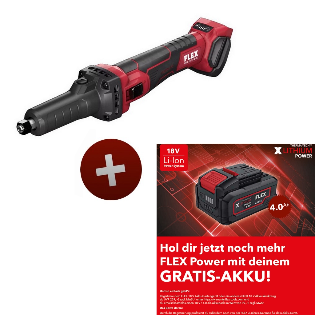Flex Akku Geradschleifer Schleifmaschine DGE 25 18.0 EC C Solo 18V 518867 Flex Akku Geradschleifer Schleifmaschine DGE 25 18.0 EC C Solo 18V 518867