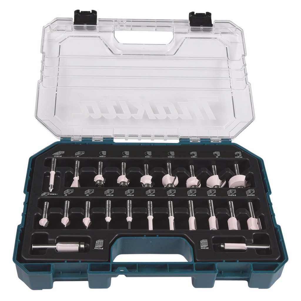 Makita Fräser Set 22-teilig Nutfräser Hohlkehlfräser Bohrfräser Koffer D-74778 Makita Fräser Set 22-teilig Nutfräser Hohlkehlfräser Bohrfräser Koffer D-74778
