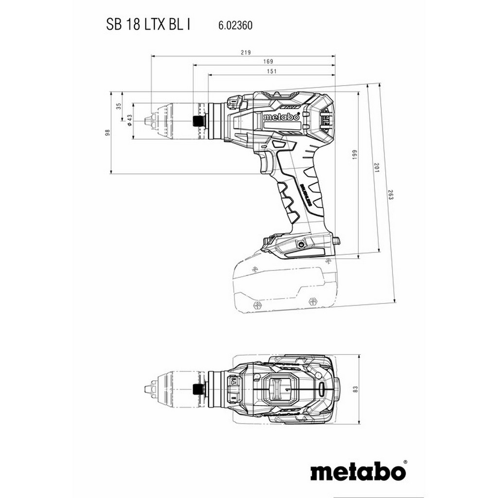 Metabo Akku Schlagbohrschrauber SB 18 LTX BL I Solo 18 V Metabox 145 L 602360840 Metabo Akku Schlagbohrschrauber SB 18 LTX BL I Solo 18 V Metabox 145 L 602360840
