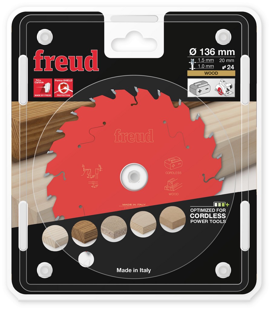 Freud Kreissägeblatt FR03W003HC 136x20x1,5/1,0mm Z24 Akku Handsäge F03FS10044 Freud Kreissägeblatt FR03W003HC 136x20x1,5/1,0mm Z24 Akku Handsäge F03FS10044