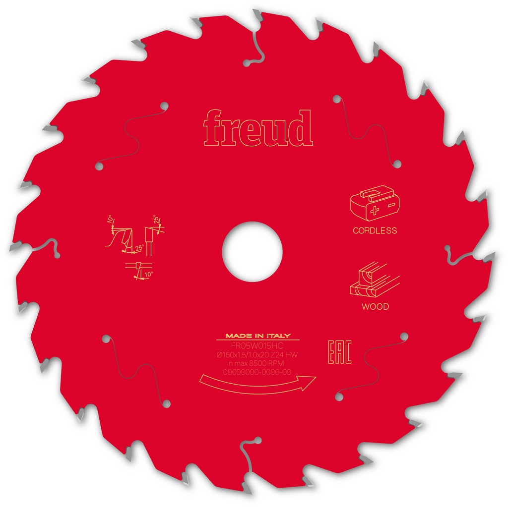 Freud Kreissägeblatt FR05W015HC 160x20x1,5/1mm Z24 Akku Tauchsäge Holz F03FS10048 Freud Kreissägeblatt FR05W015HC 160x20x1,5/1mm Z24 Akku Tauchsäge Holz F03FS10048