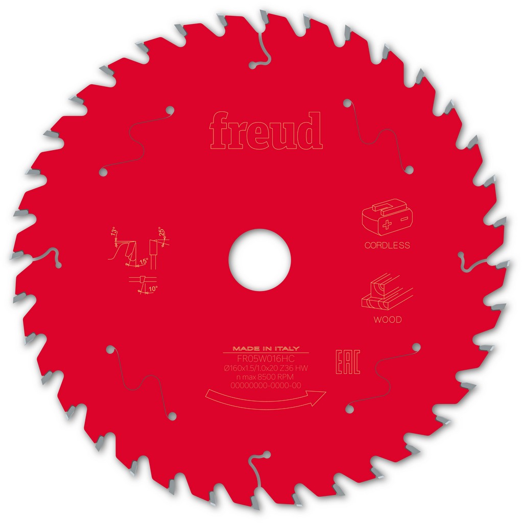 Freud Kreissägeblatt FR05W016HC 160x20x1,5/1mm Z36 Tauchsäge Holz F03FS10049 Freud Kreissägeblatt FR05W016HC 160x20x1,5/1mm Z36 Tauchsäge Holz F03FS10049