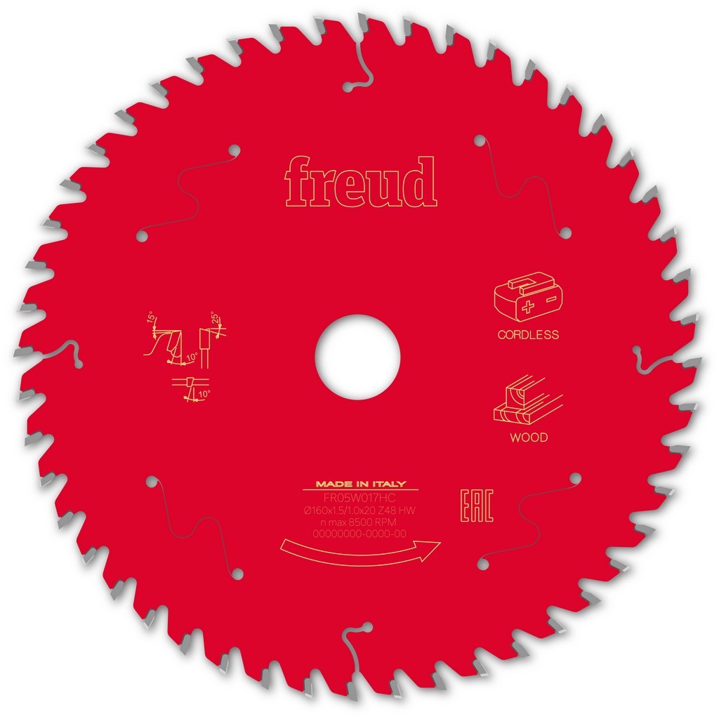 Freud Kreissägeblatt FR05W017HC 160x20x1,5/1mm Z48 Akku Tauchsäge Holz F03FS10050 Freud Kreissägeblatt FR05W017HC 160x20x1,5/1mm Z48 Akku Tauchsäge Holz F03FS10050