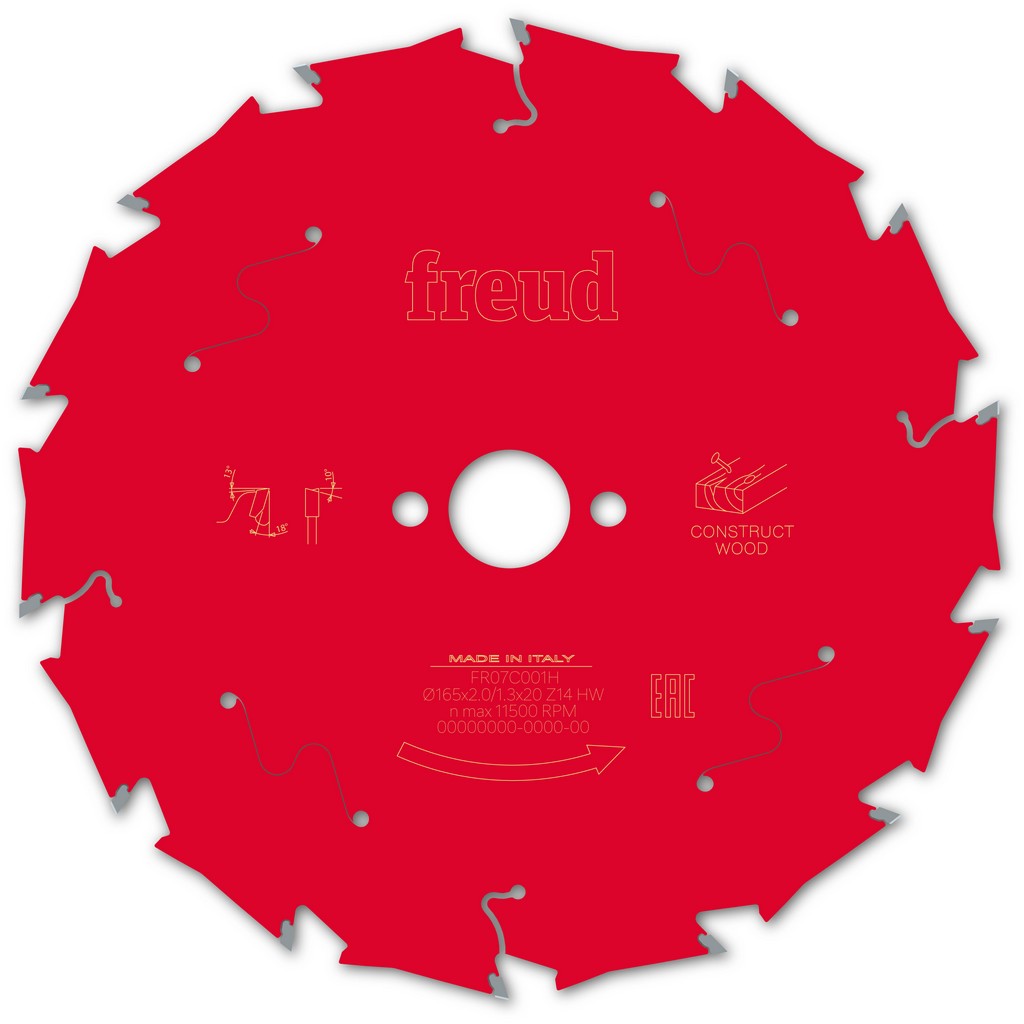 Freud Kreissägeblatt FR07C001H 165x20x2/1,3mm Z14 Handsäge Bauholz F03FS09789 Freud Kreissägeblatt FR07C001H 165x20x2/1,3mm Z14 Handsäge Bauholz F03FS09789