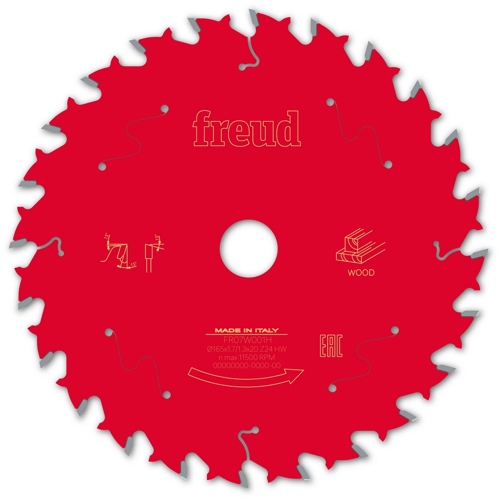 Freud Kreissägeblatt FR07W001H 165x20x1,7/1,3mm Z24 Handsäge Holz F03FS09686 Freud Kreissägeblatt FR07W001H 165x20x1,7/1,3mm Z24 Handsäge Holz F03FS09686