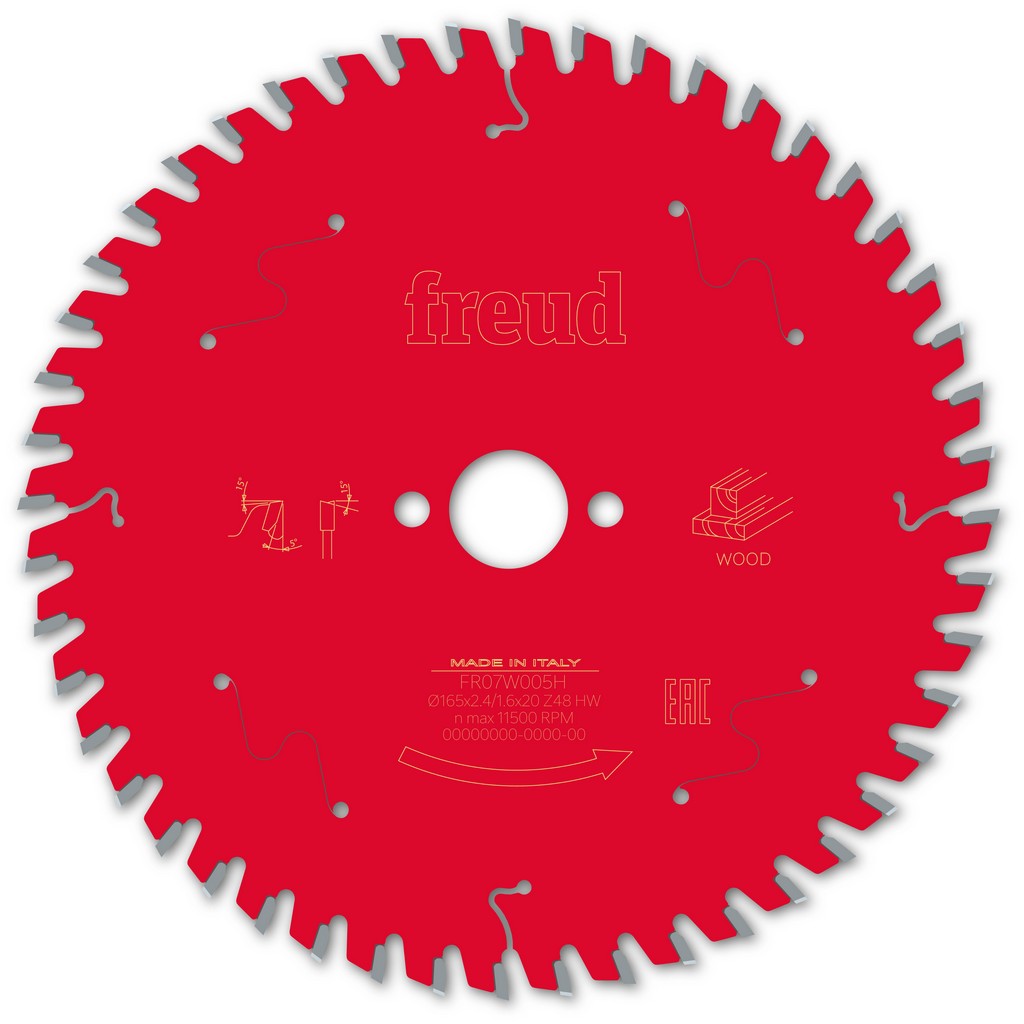 Freud Kreissägeblatt FR07W005H 165x20x2,4/1,6mm Z48 Handsäge Holz F03FS09690 Freud Kreissägeblatt FR07W005H 165x20x2,4/1,6mm Z48 Handsäge Holz F03FS09690