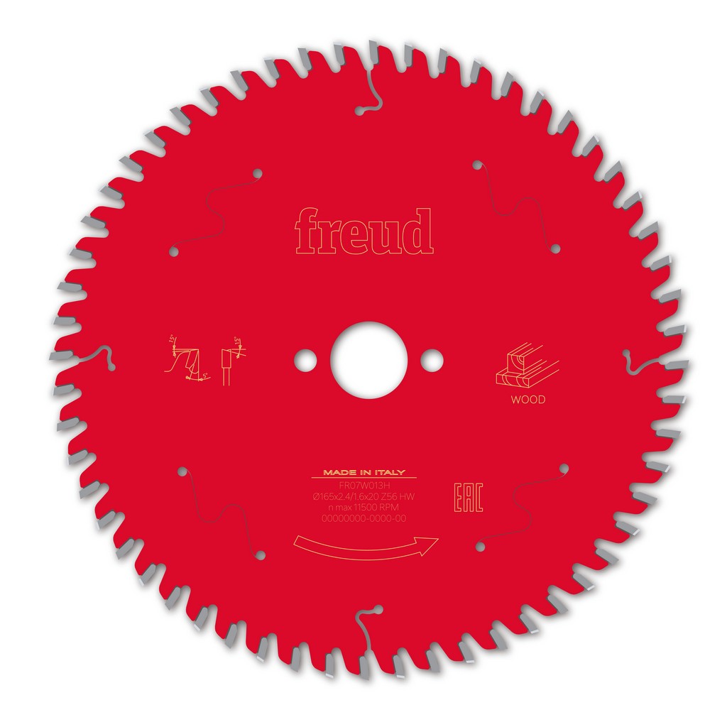 Freud Kreissägeblatt FR07W013H 165x20x2,4/1,6mm Z56 Handsäge Holz F03FS11505 Freud Kreissägeblatt FR07W013H 165x20x2,4/1,6mm Z56 Handsäge Holz F03FS11505