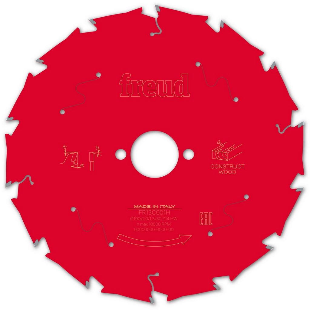 Freud Kreissägeblatt FR13C001H 190x30x2/1,3mm Z14 MDF Handkreissägen F03FS09792 Freud Kreissägeblatt FR13C001H 190x30x2/1,3mm Z14 MDF Handkreissägen F03FS09792